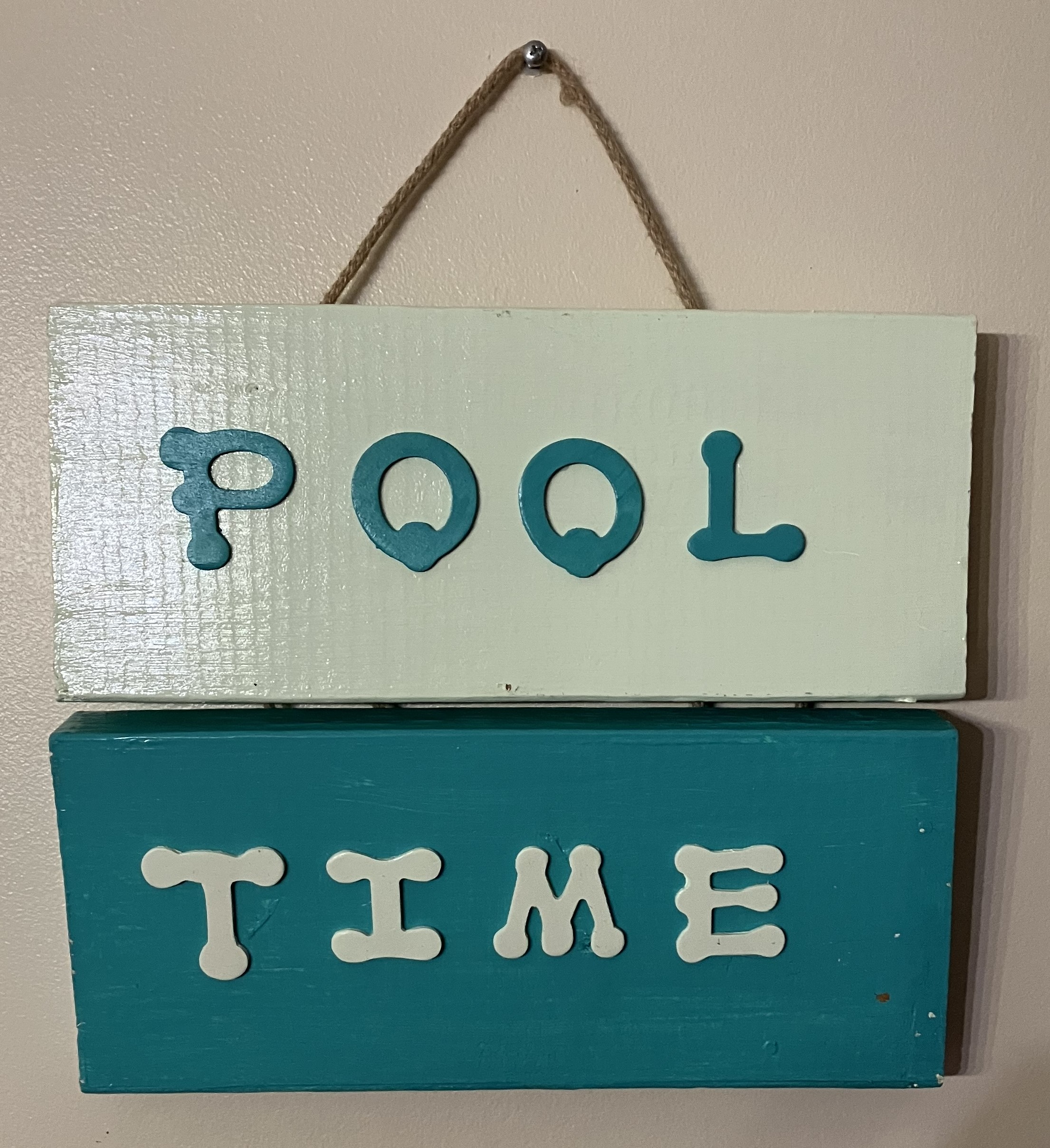 Pool Time Wall Hanging Wood Sign